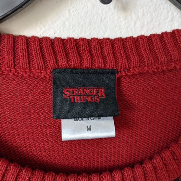 Stranger Things Ugly Christmas Sweater Knit Red - Picture 3 of 3